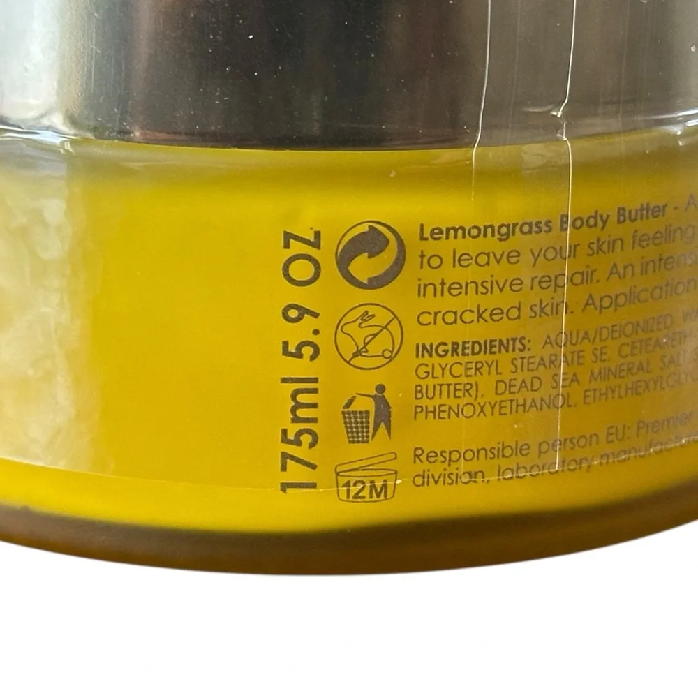 Premier Dead Sea Lemongrass & Mandarin Body Butter 175ml 5.9oz